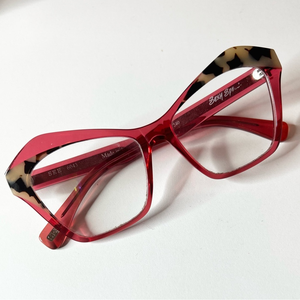 SEE Eyewear Sexy Pink Oreo Frame handcrafted in Italy - Picture 3 of 4